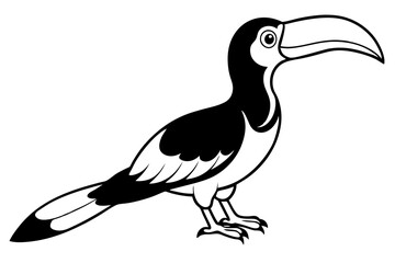 Obraz premium hornbill line art silhouette vector illustration