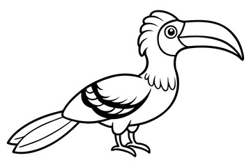 hornbill line art silhouette vector illustration