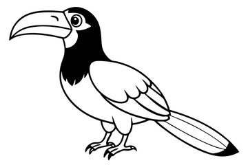 hornbill line art silhouette vector illustration