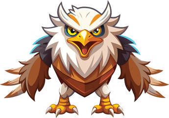 Fierce Eagle Mascot - Angry Cartoon Bird Character Illustration