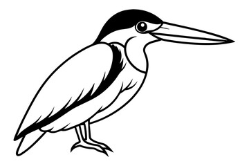 Obraz premium kingfisher line art silhouette vector illustration