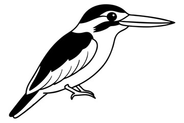 Obraz premium kingfisher line art silhouette vector illustration