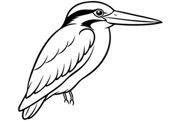 kingfisher line art silhouette vector illustration