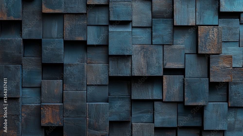 Aufkleber a wall-shaped arrangement of 3d black mosaic tiles is presented, accompanied by a background of stac