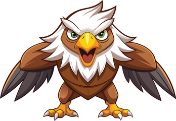 Fierce Eagle Mascot - Angry Cartoon Bird Character Illustration