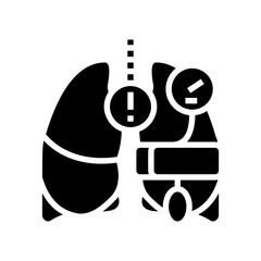 pulmonary hypertension cardiology disease glyph icon vector illustration
