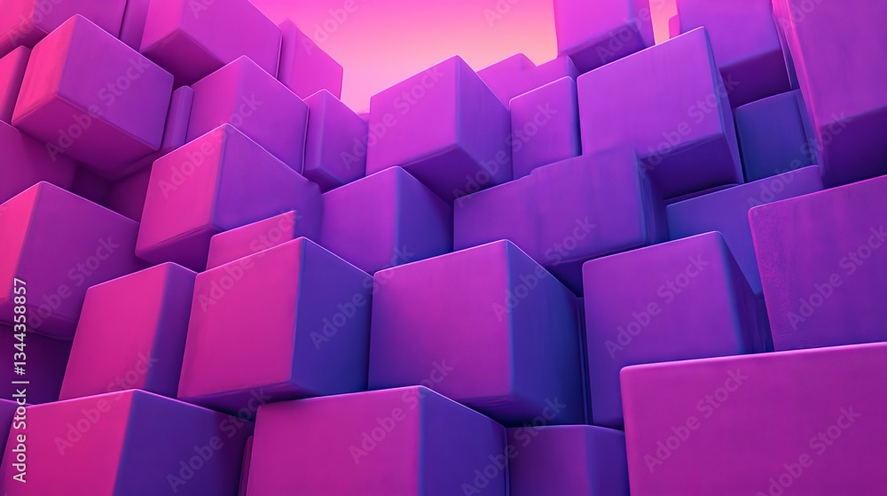 Poster a 3d rendering featuring neatly aligned glossy cubes set against a futuristic tech background with a