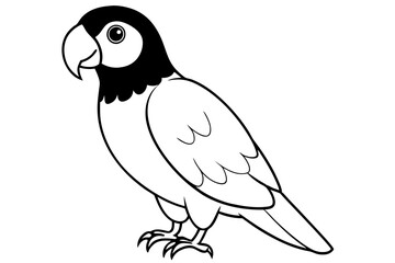 parrot line art silhouette vector illustration