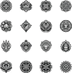 Glyph Style Indian Culture Icons