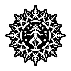 A glyph style icon of apsaras symbol