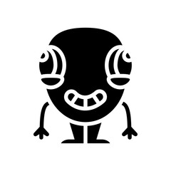 monster big eyes cute glyph icon vector illustration