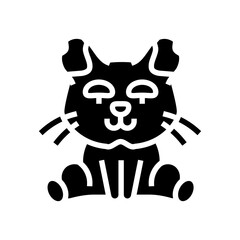 fluffy monster cute glyph icon vector illustration