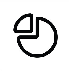 A clean and simple pie chart icon, perfect for representing data, statistics, or analytics.