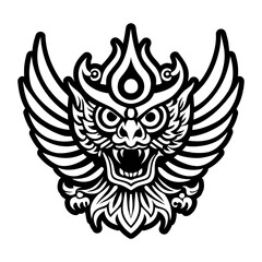 A solid style icon of garuda eagle symbol