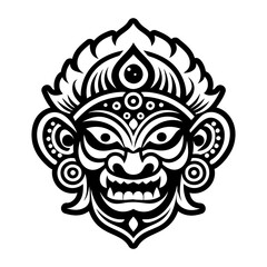 A filled style icon of god mask symbol