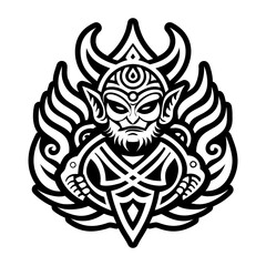 A glyph style icon of hindu mythology symbol