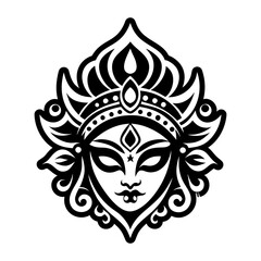 A filled style icon of indian goddess symbol