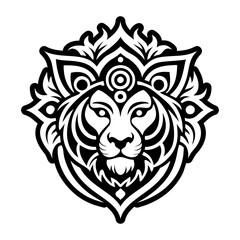 A solid style icon of leo symbol