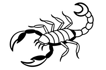 scorpion line art silhouette vector illustration