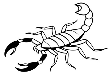 scorpion line art silhouette vector illustration