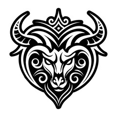 A glyph style icon of sacred bull symbol
