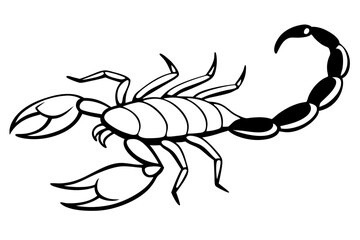 scorpion line art silhouette vector illustration