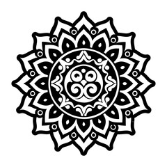 A glyph style icon of sacred mandala symbol