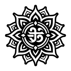 A solid style icon of sacred mark tattoo