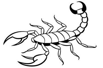 scorpion line art silhouette vector illustration