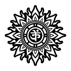 A glyph style icon of sankranti sun symbol