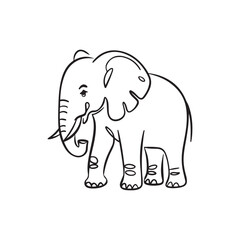 Elephant vector coloring page