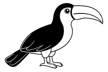 Obraz premium toucan line art silhouette vector illustration