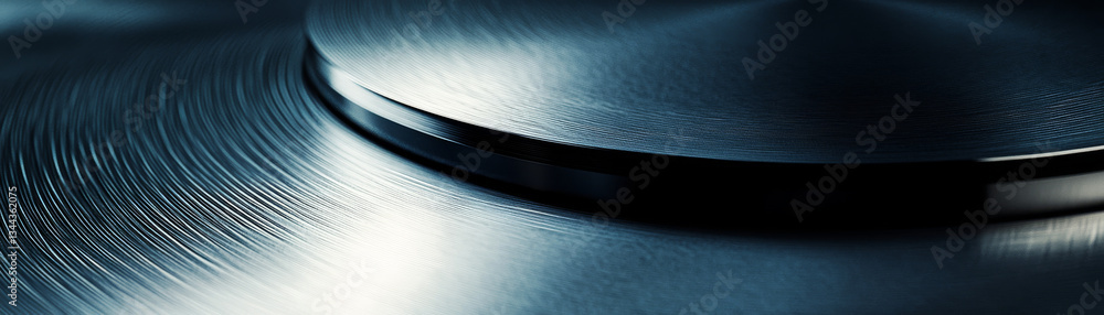 Aufkleber close up of polished metallic surface, showcasing intricate patterns and reflections. image captures