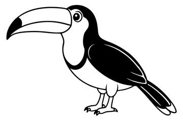 toucan line art silhouette vector illustration