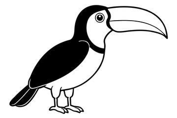 toucan line art silhouette vector illustration