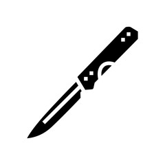 knife titanium ultralight glyph icon vector illustration