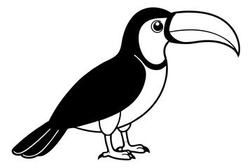 toucan line art silhouette vector illustration