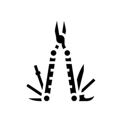 multi tool titanium glyph icon vector illustration