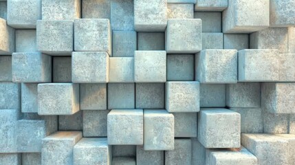 Precisely aligned glossy cubes serve as a grey and modern tech wallpaper in a 3D render