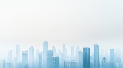 Obraz premium Vast Urban Skyline Under Soft Misty Sky in Modern Cityscape