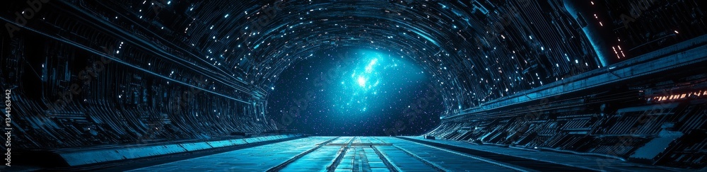 Aufkleber a futuristic digital connectivity concept is depicted against a high-tech blue background with netwo