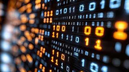 Fototapeta premium Binary code display wall