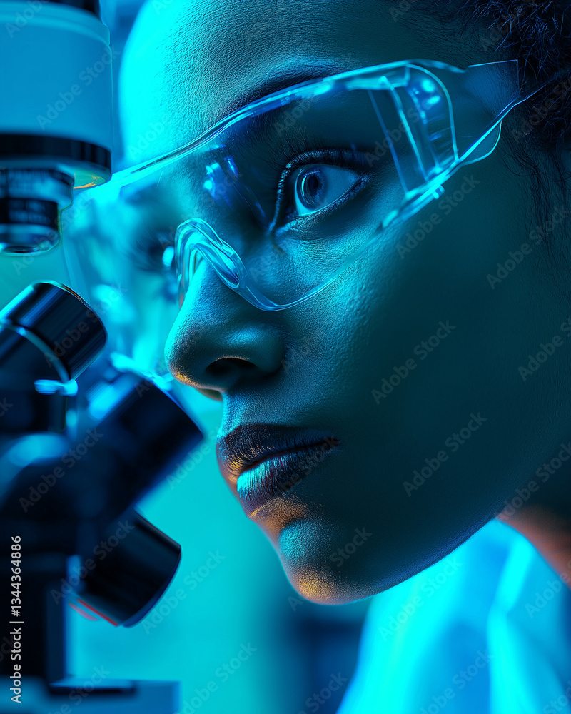 Aufkleber biotechnologist science genomics. genetics bioinformatics. innovation bioengineering. close-up of a 