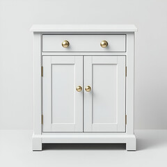 White cabinet, two doors, drawer, home storage