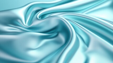 Obraz premium Serene Aqua Silk: Draped Fabric in Elegant Swirls