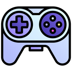Video game. Editable vector icon, coloured with outlined stroke.
