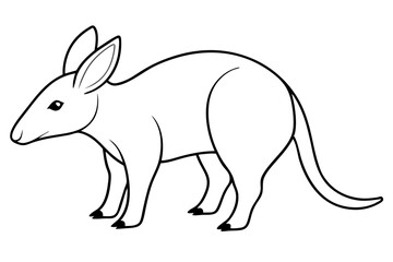 aardvark line art silhouette vector illustration