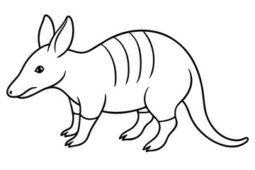 aardvark line art silhouette vector illustration