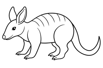 aardvark line art silhouette vector illustration