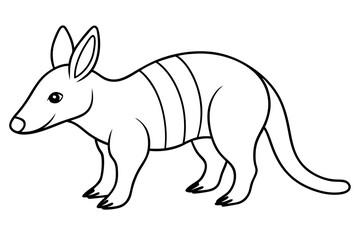 aardvark line art silhouette vector illustration